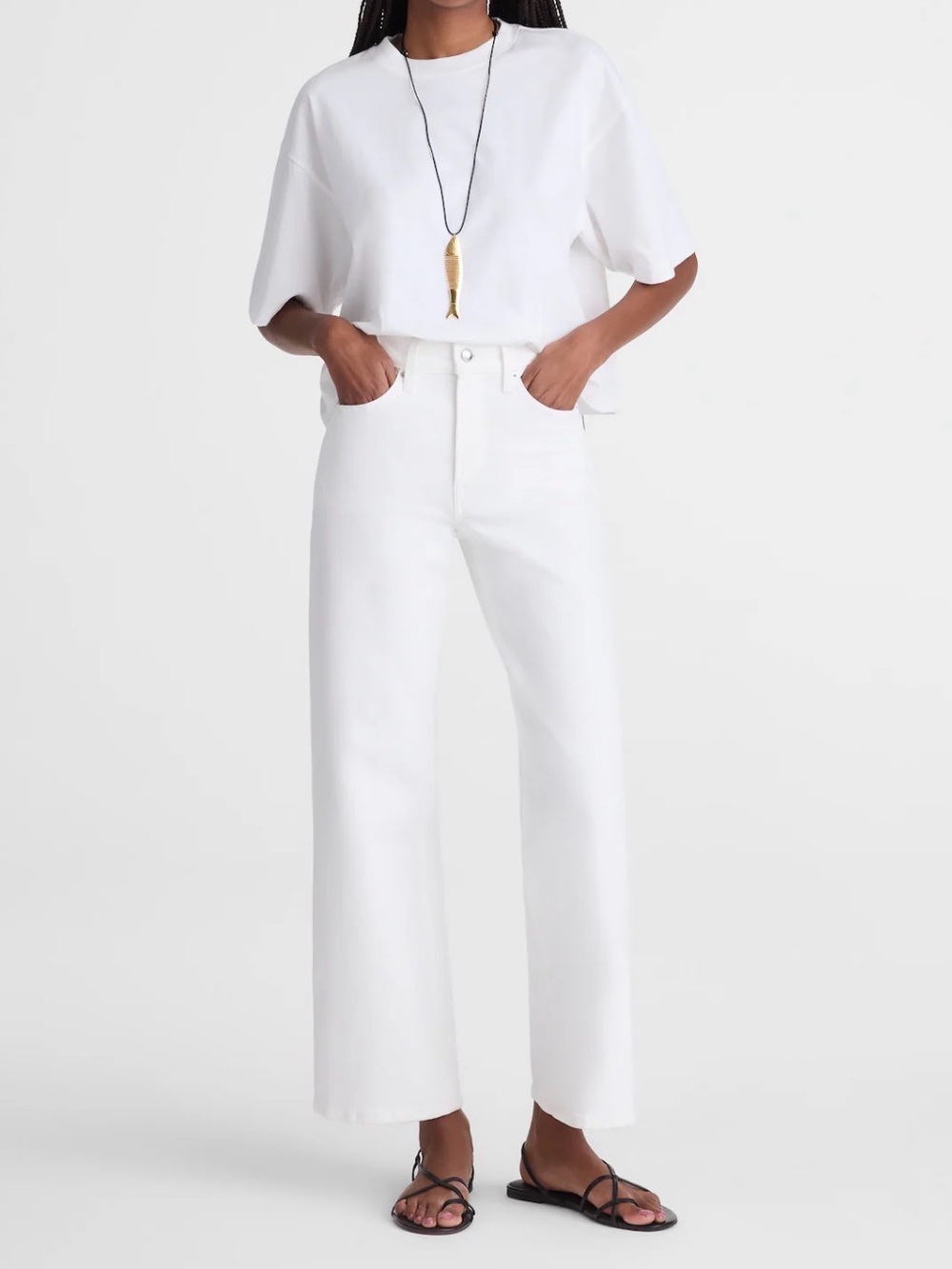 Madewell Wide-Leg High-Rise White Jeans
